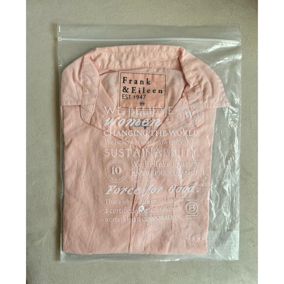 NEW Frank & Eileen EILEEN Cotton Relaxed Button Up Shirt Cantaloupe Orange XXS - Picture 8 of 8